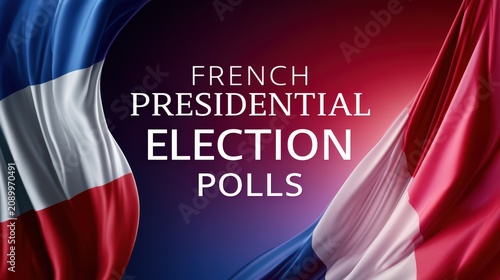 French Presidential Election Polls with Flag Background