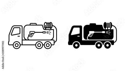 Tableau sur toile Water Tank Truck for Cleaning Services