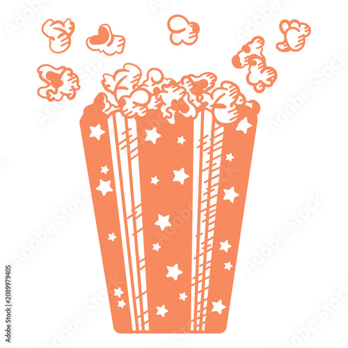 Movies popcorn filled stroke