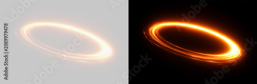Canvas Print Transparent png of glowing red circular light ring overlay with bright swirling