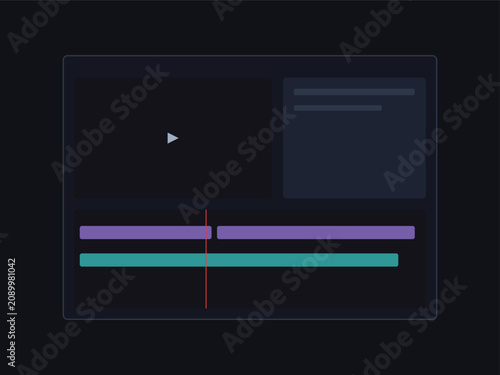 Φωτογραφία Video editing software interface window with timeline and preview screen for media work