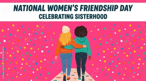 Two women walking together celebrating friendship