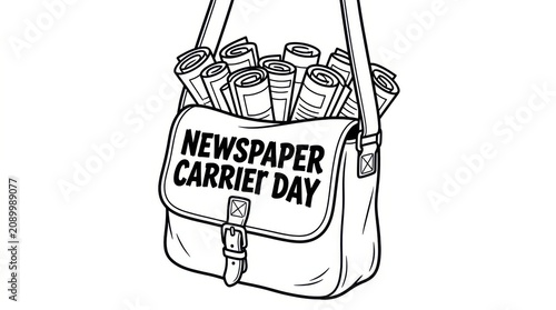 Newspaper bag filled with rolled papers