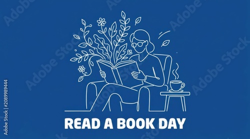 Man reading book sitting on chair with plant beside
