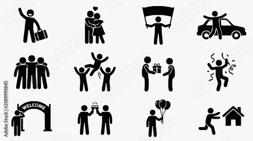 Foto Collective Emotional Celebrations and Protests.