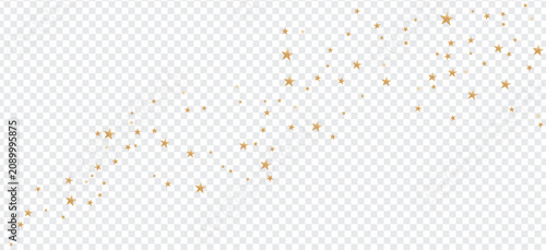 Golden star pattern with transparent background decorative vector illustration