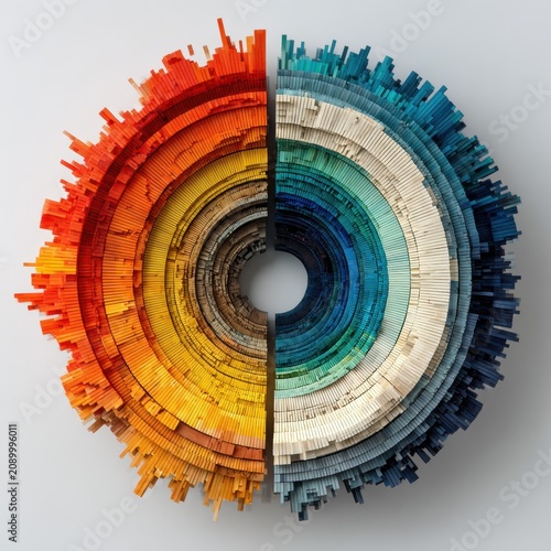 Stunning abstract data visualization showcasing vibrant color spectrums, perfect for modern design and analysis