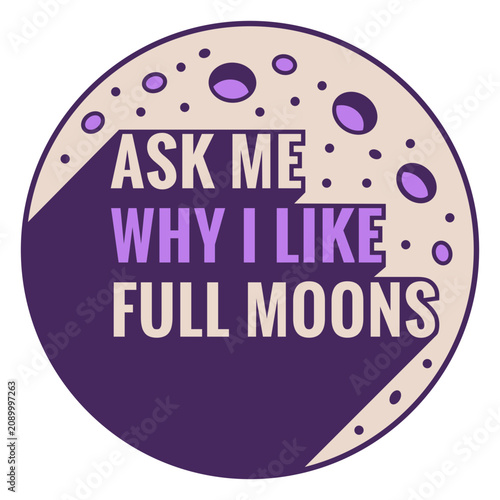 Fotografie Full moons werewolf quote badge