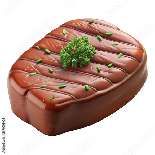 3D illustration grilled steak meat design asset as PNG element