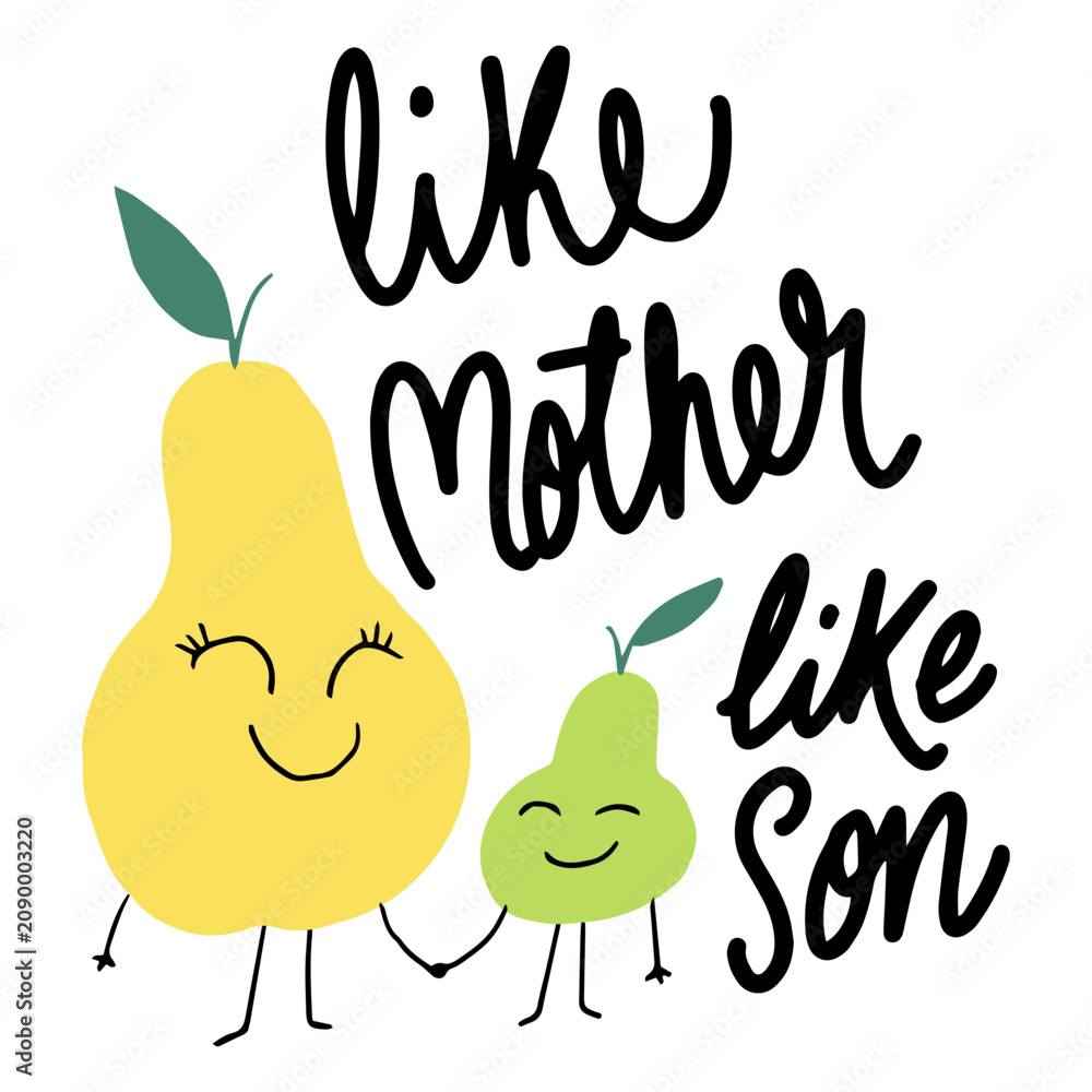 Fototapeta premium Pears Mother's day quote badge