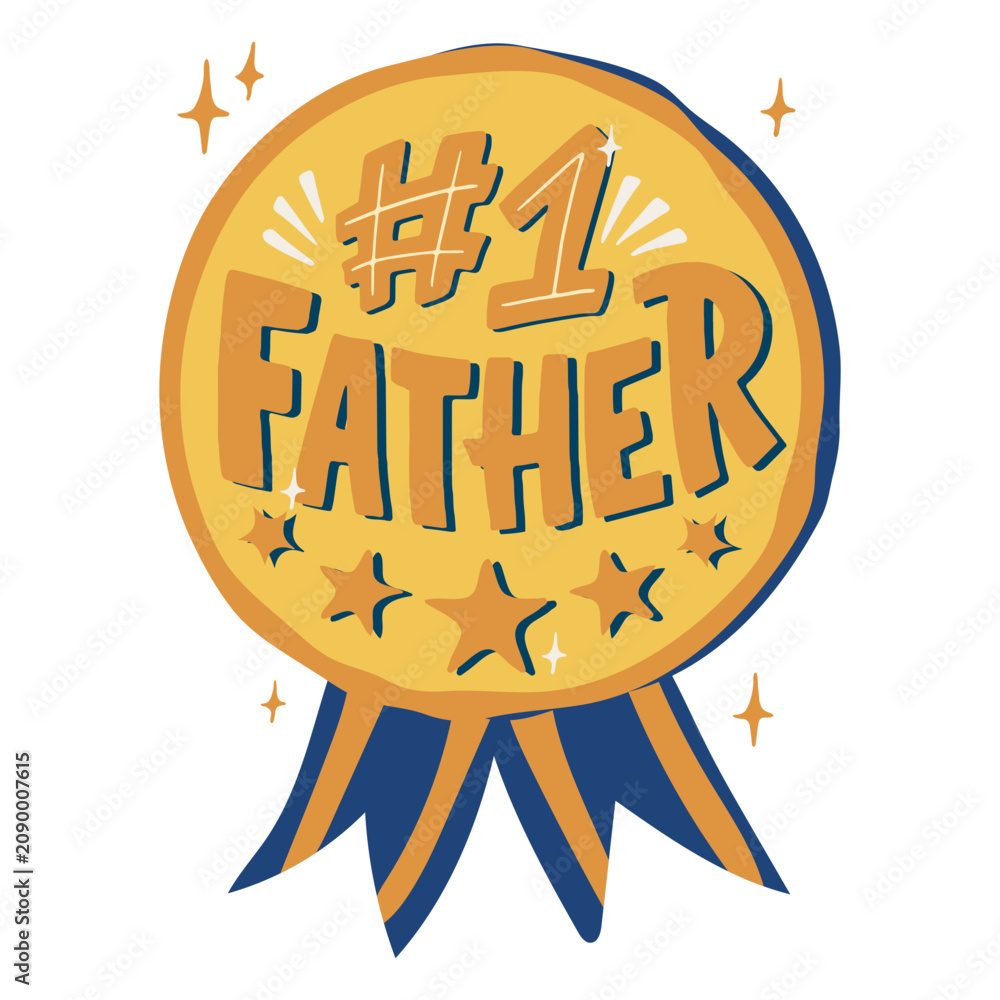 Fototapeta premium Number one Father's day quote badge