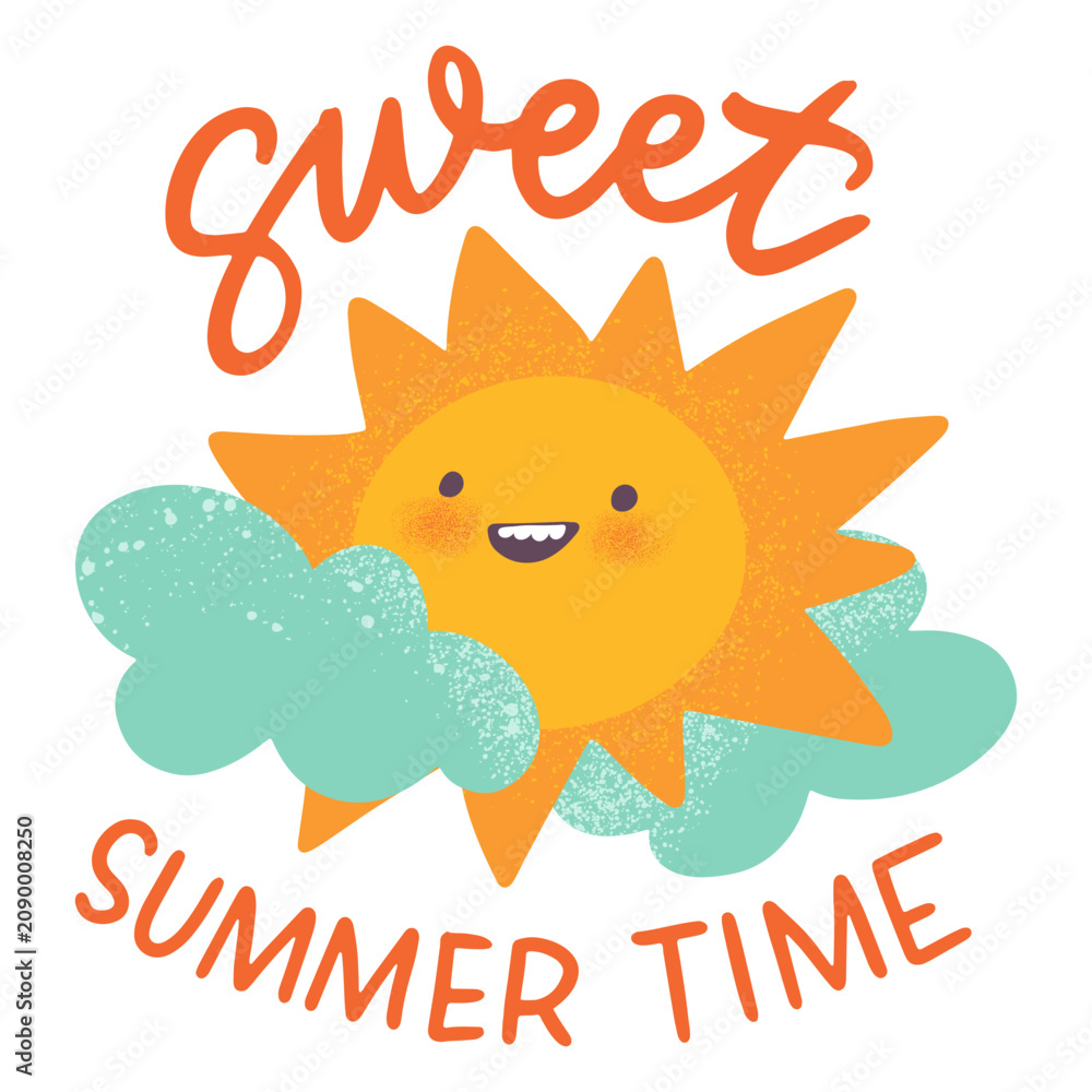 Fototapeta premium Sweet summer time quote badge