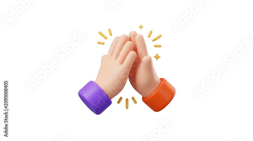 фотографія 3d Human hands clapping and applause