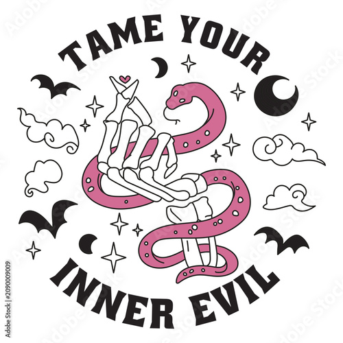 Canvastavla Tame your inner evil snake