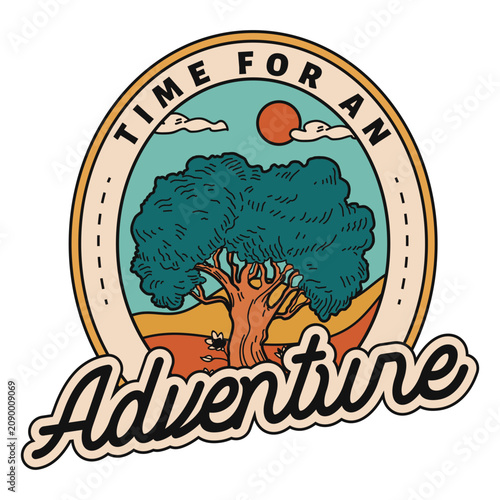 Bild auf Leinwand Time for an adventure badge