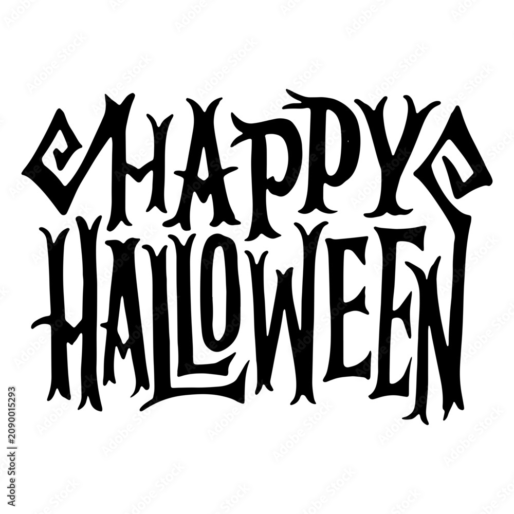 Fototapeta premium Happy Halloween creepy quote stroke