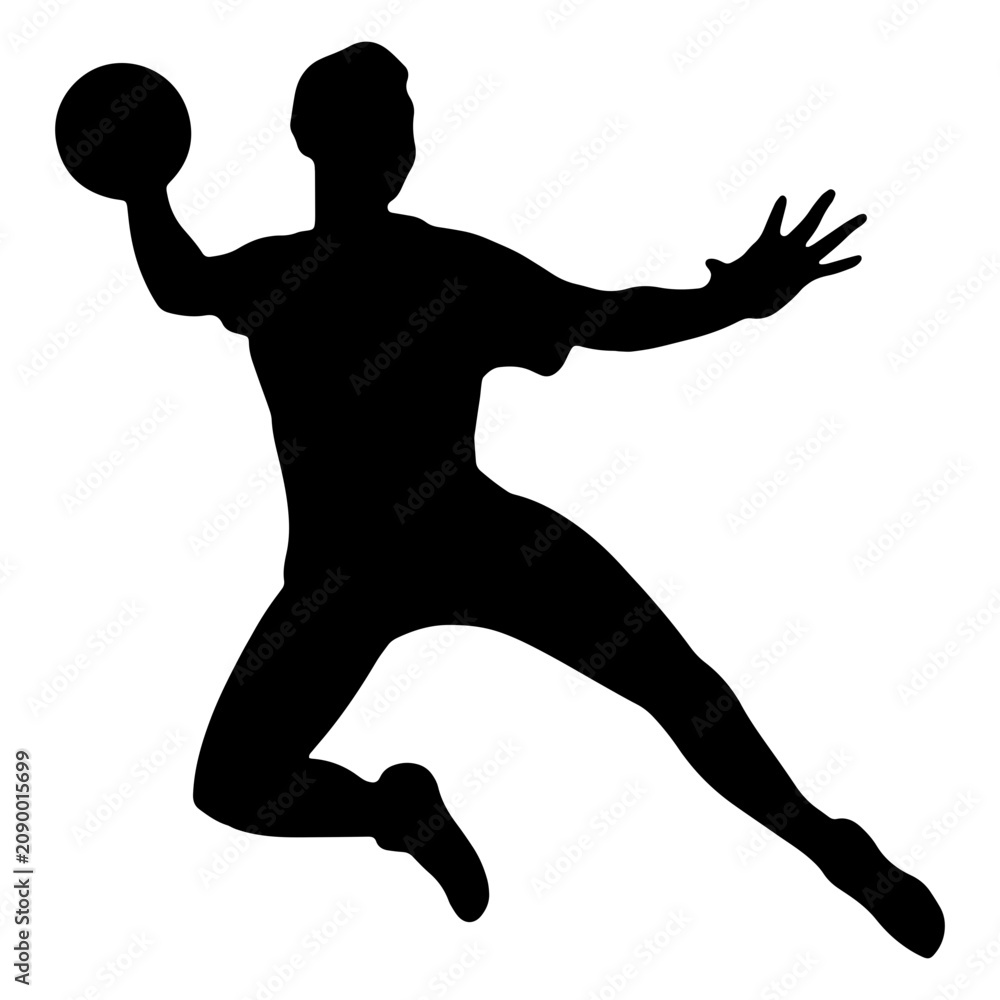Fototapeta premium Dodgeball champion silhouette