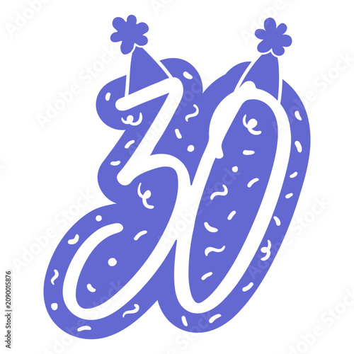 Принти на полотні 30 birthday sign cut out