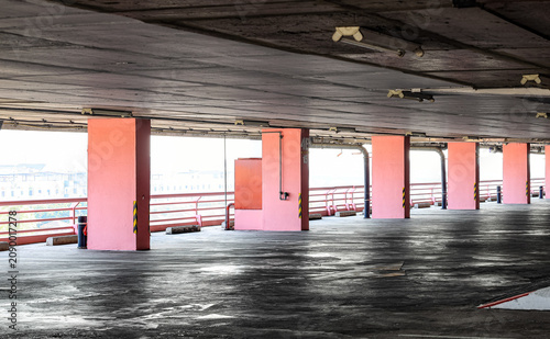 Fotografía Vacant Parking Lot, empty parking garage, parking lot with empty places, Empty N