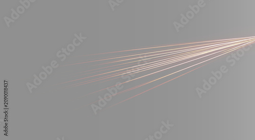 Valokuva Warm laser lines on black background, abstract orange and gold fast speed streak