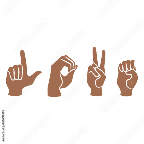 Bild auf Leinwand Gesturing hands cut-out silhouette