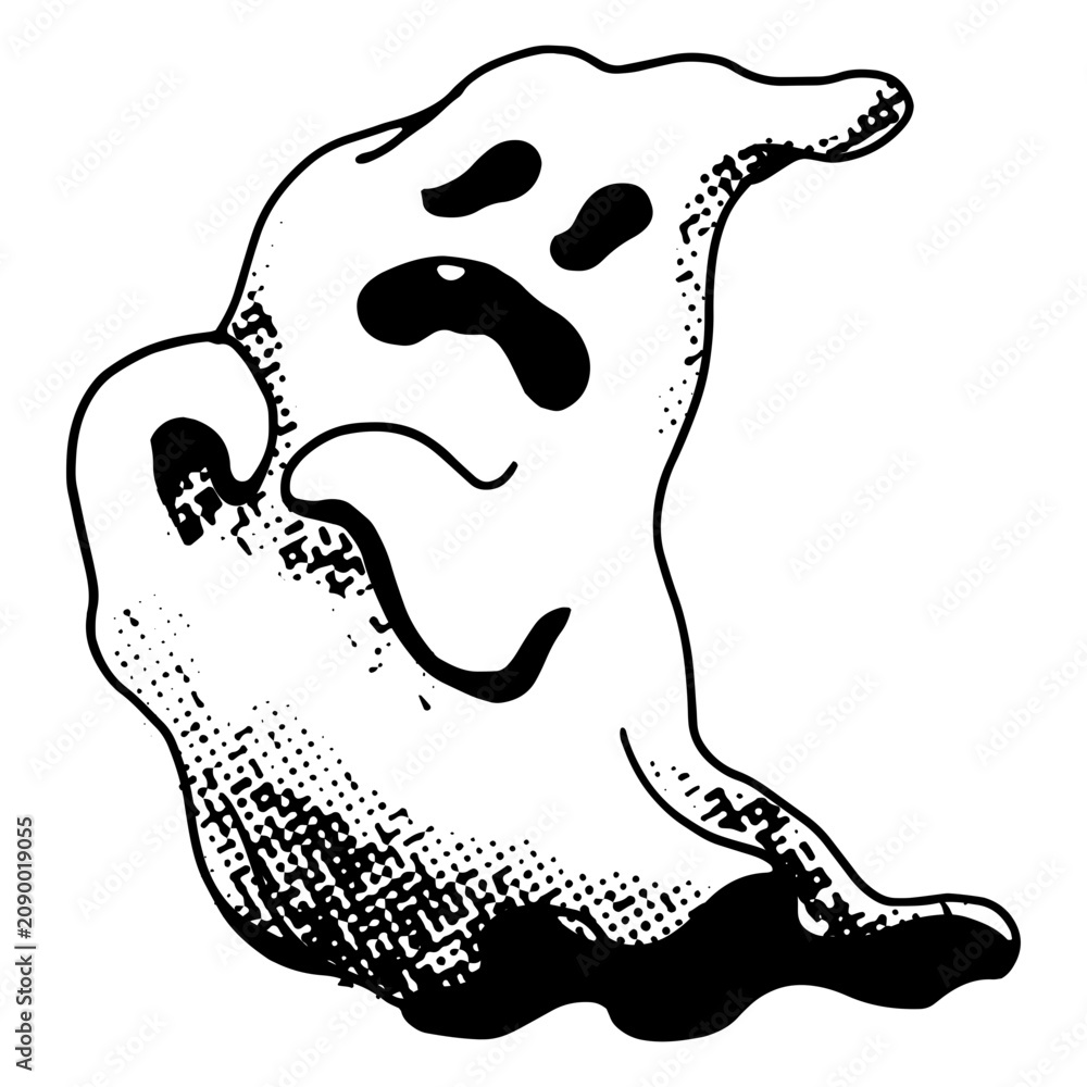 Фотография Fearful ghost floating in the air