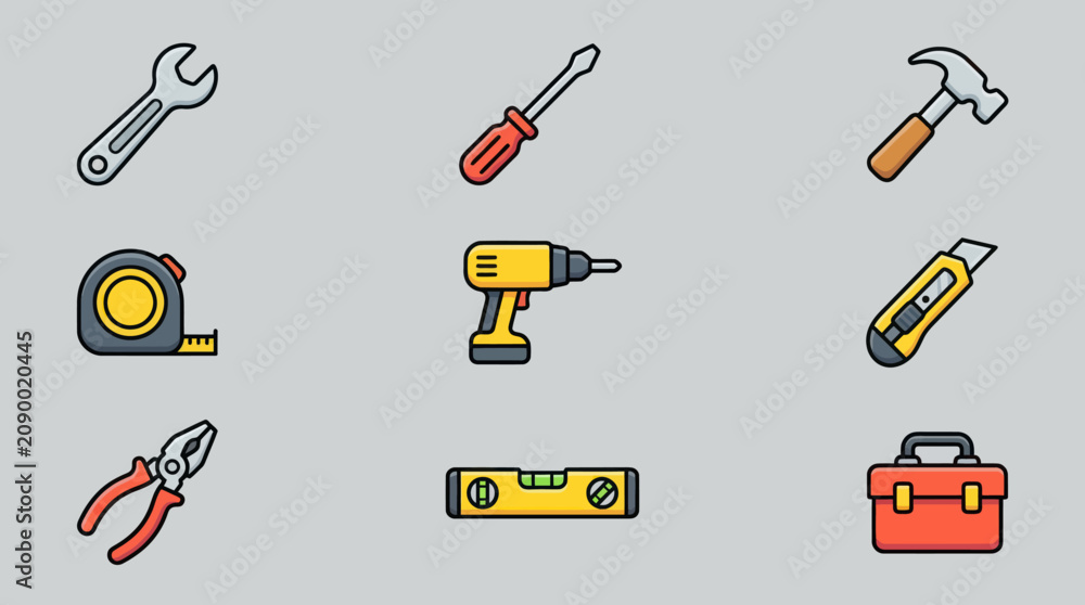Obraz premium Set of construction and repair tools