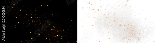 Sparks and smoldering coals rise from a fire on a transparent background during a nighttime gathering with friends
