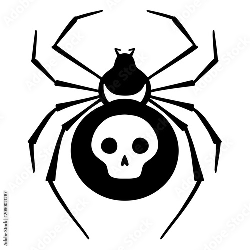 Εκτύπωση καμβά Sinister spider design featuring a skull motif
