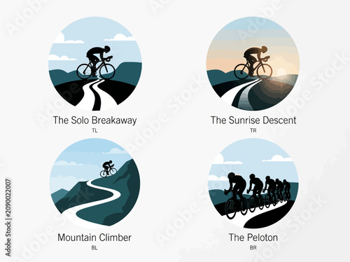 Bild auf Leinwand Cycling Road Bike Racing Logos.