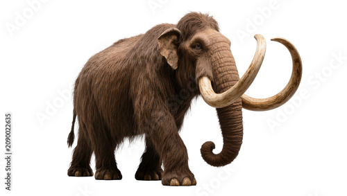 Foto Isolated woolly mammoth walking gracefully, majestic prehistoric mammal with imp