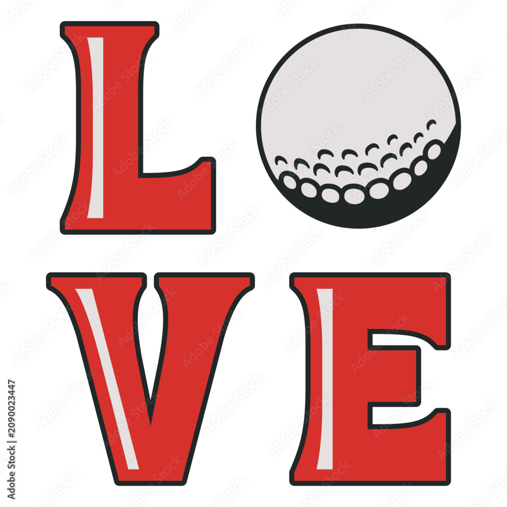 Fototapeta premium Love golf bold quote