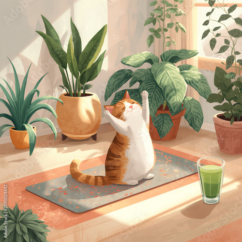 Yoga chat matcha