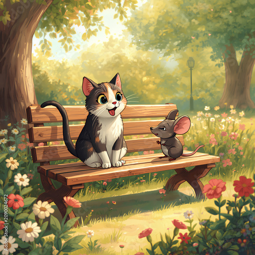 chat et souris qui sont amis