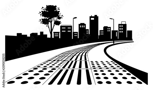 Photos Urban Wayfinding Tactile Paving Path Vector Illustration