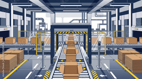 Centered Carton Sealing Line in Geometric Packaging Facility