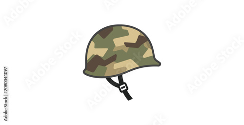 Military Camouflage Helmet Vector Illustration