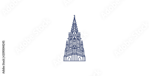 Foto Gothic Church Spire Outline Vector