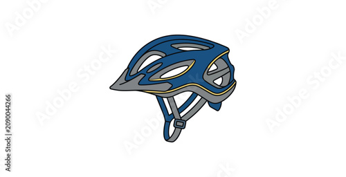 Blue Bicycle Helmet Flat Design Vector