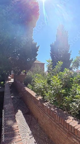 Interior del Alcazaba de la ciudad de Málaga, Andalucía