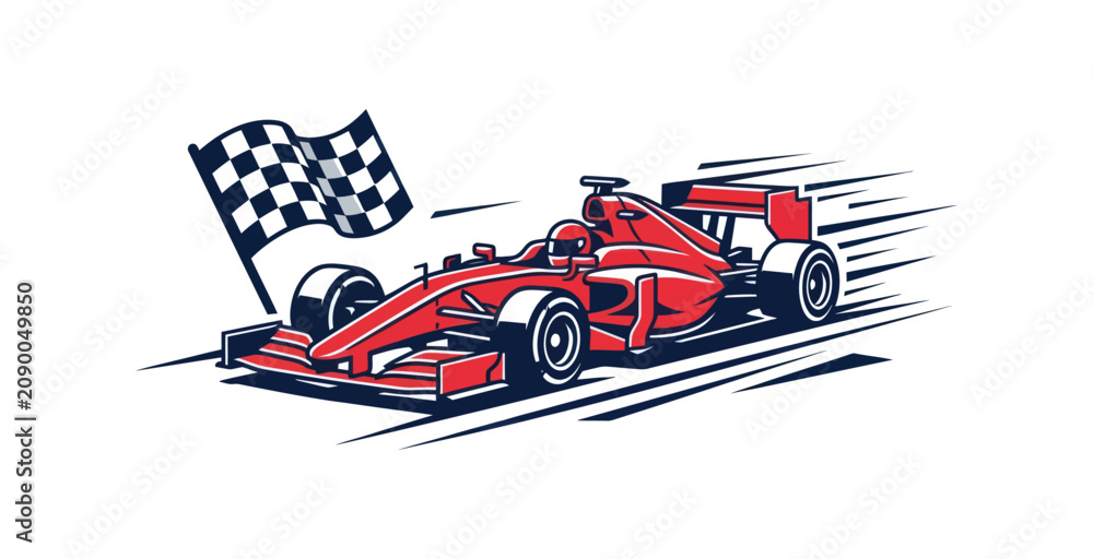 Obraz premium Formula One Race Car Vector Illustration