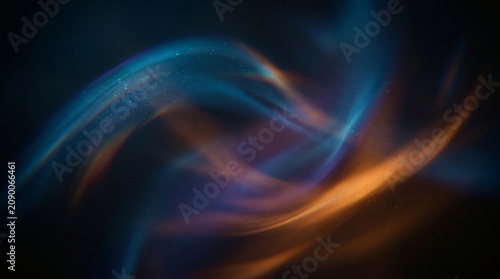 Abstract, colorful, swirling motion background, blurred light trails, vibrant blue and orange hues