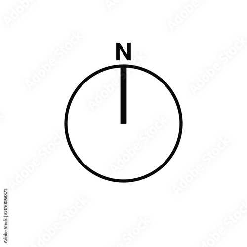 Architectural north arrow compass outline vector template