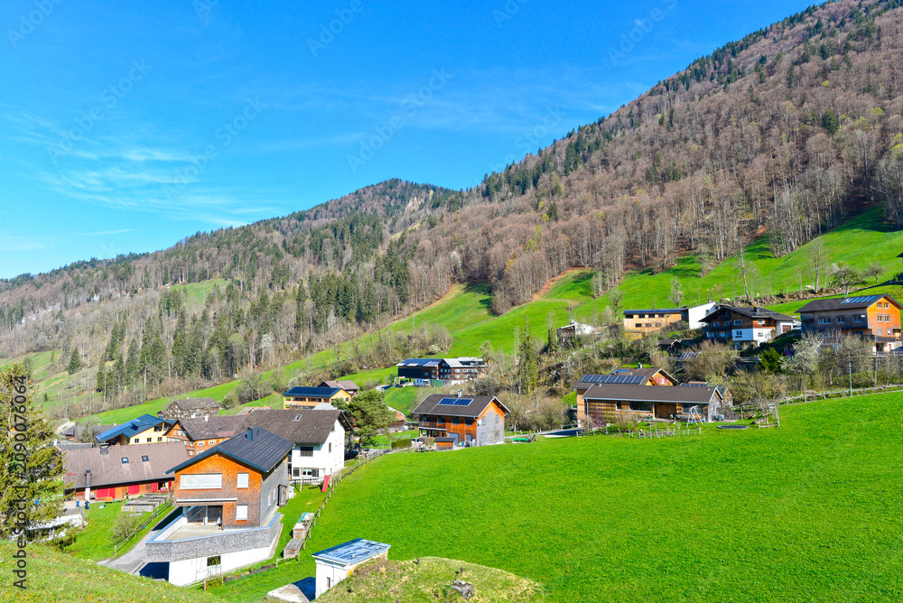 Fototapeta premium Berghang bei Bezau im Bregenzerwald, Vorarlberg, Österreich