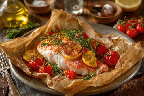 Red Grouper Fish En Papillote