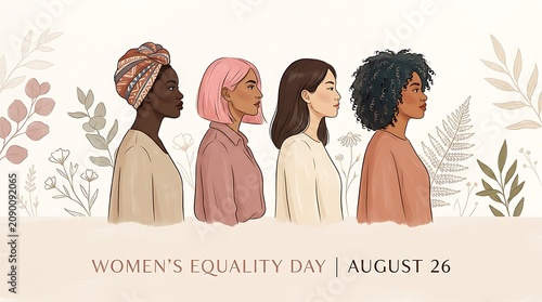 Women's equality day profile portraits of diverse women illustrating inclusion with equality diversity portrait inclusion