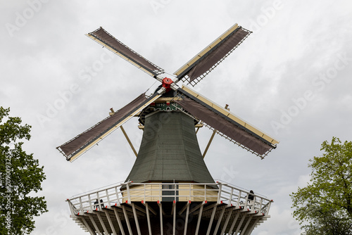 Netherlands. Amsterdam. A Windmill in the Flower Garden Keukenhof.