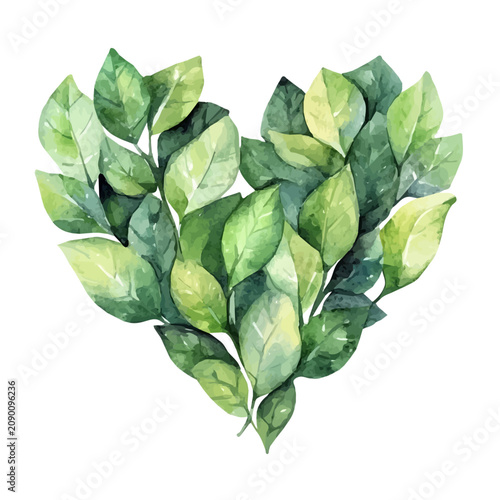 Foto Sweetheart, lively watercolor vector drawing with intricate brush, isolated on a white background