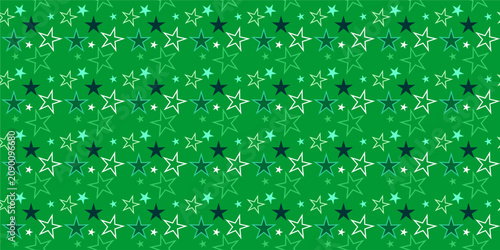 Abstract star seamless pattern with green tone confetti shapes texture is perfect for festive digital website backdrop banner and commercial holiday wrap print decoration