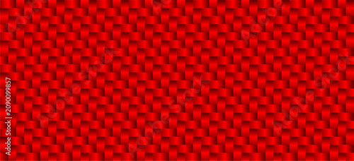 Geometric carbon fiber seamless pattern with red tone textured weave grid line layout, for high tech sports website backdrop design and commercial automotive product wrapping